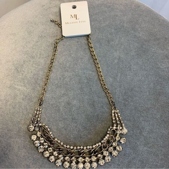 MELANIE Lyne Crystal rhinestone chain evening formal necklace NWT - Picture 4 of 11